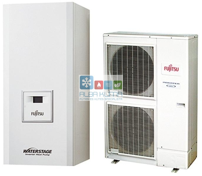 FUJITSU WSYK160DG9/WOYK112LCTA (hidraulikus egység+kültéri egység) Waterstage HP levegő-víz hőszivattyú V2 (RVS21-F) 10,8 kW,400V, R410A