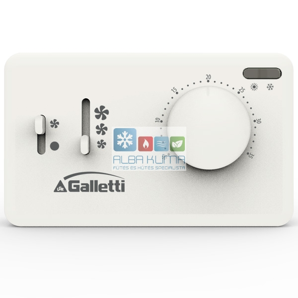 Galletti TED 4T víz és légoldali elektronikus szabályzó, 2 és 4 csöves fan-coilhoz, 3 fokozatra, 2 szelephez, kézi ill. automatikus téli-nyári váltás