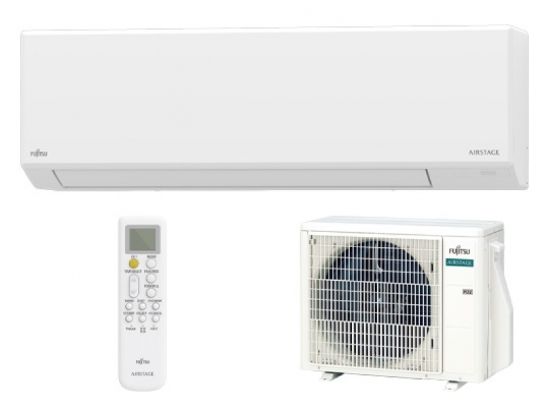 FUJITSU AIRSTAGE ASEH12KLTA/AOEH12KLTA Oldalfali split klíma készlet 3,4 kW Hősz. Inver. R32